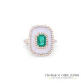 Kissing Collection Emerald and Chalcedony Ring