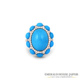 Perfect Engagement Turquoise and Gold Ring