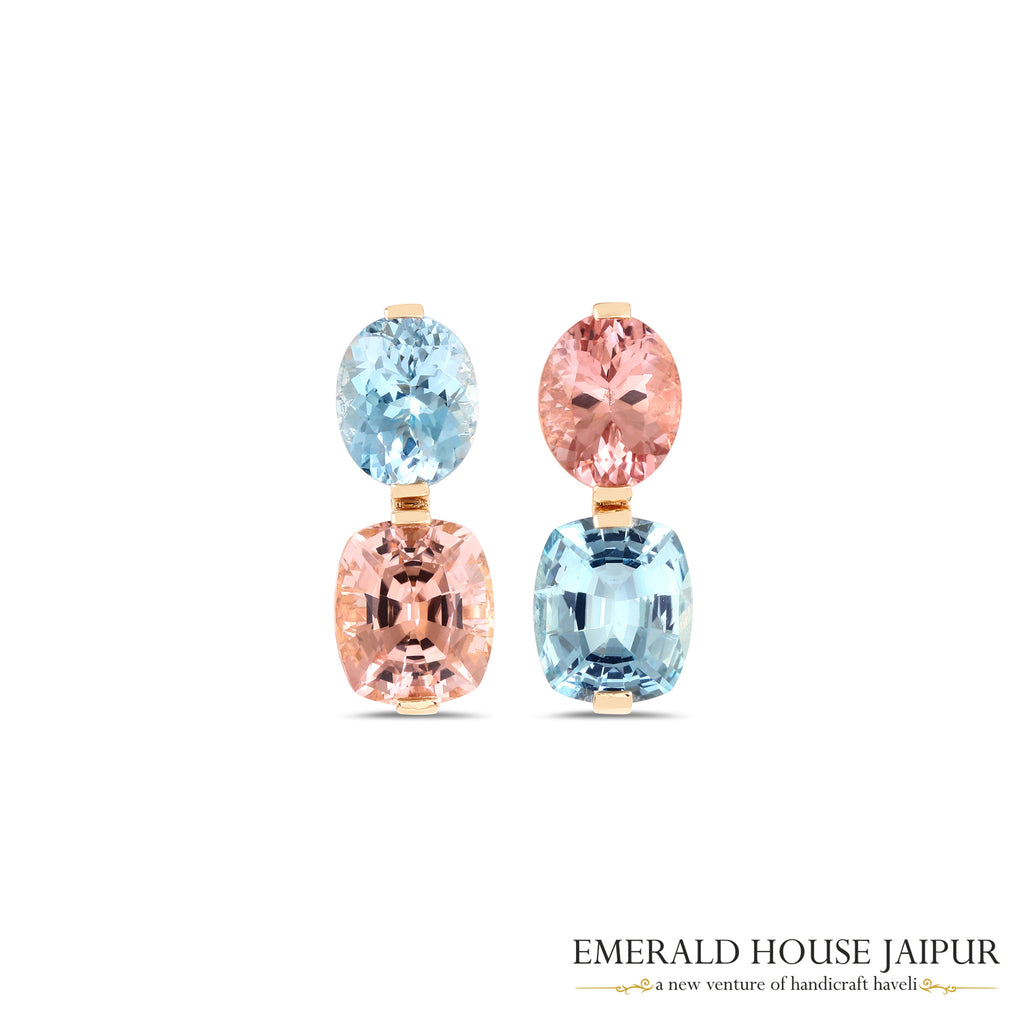 Morganite and Aquamarine Earrings