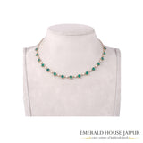 Heart-Shaped Emerald and 18K Gold Necklace