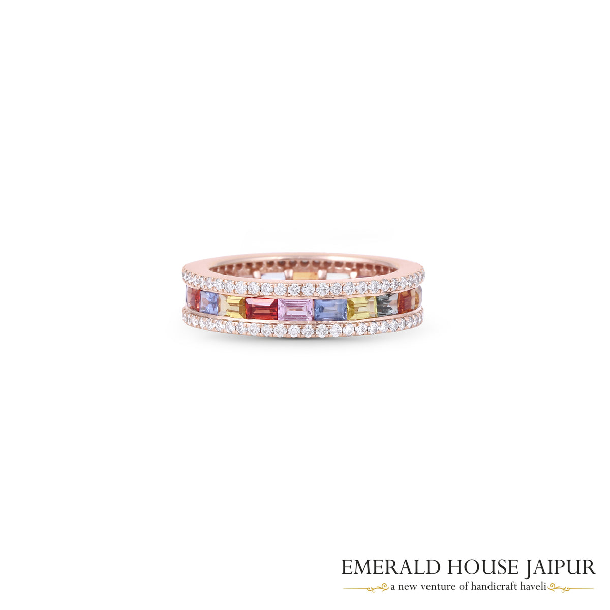 Mesmerising Shades Multi-Sapphire and Diamond Eternity Ring