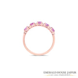 Emerald-Cut Pink Sapphire and Diamond Ring