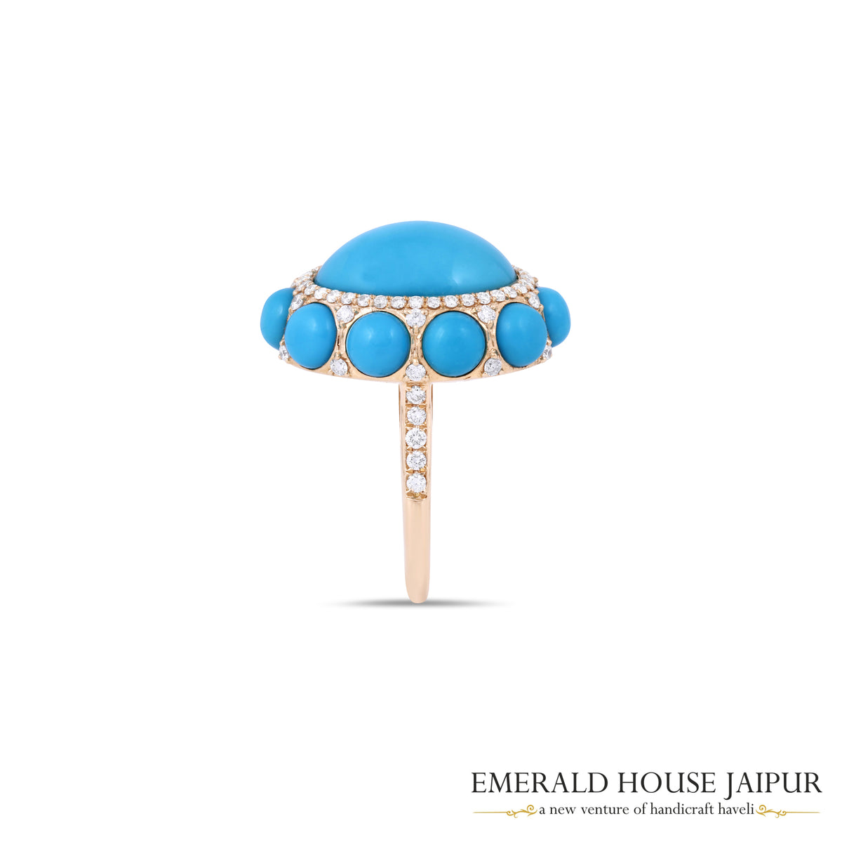 Perfect Engagement Turquoise and Gold Ring