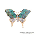 Big Slate Opals & Diamonds Brooch - Emerald House Jaipur