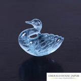 Carved Aquamarine Duck - Emerald House Jaipur