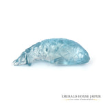 Carved Aquamarine Fish - Emerald House Jaipur