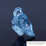 Carved Aquamarine Swan Couple - Emerald House Jaipur