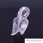 Carved Rose Quartz Swan - Emerald House Jaipur