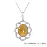 Classic Opal & Diamonds Pendant cum Brooch - Emerald House Jaipur