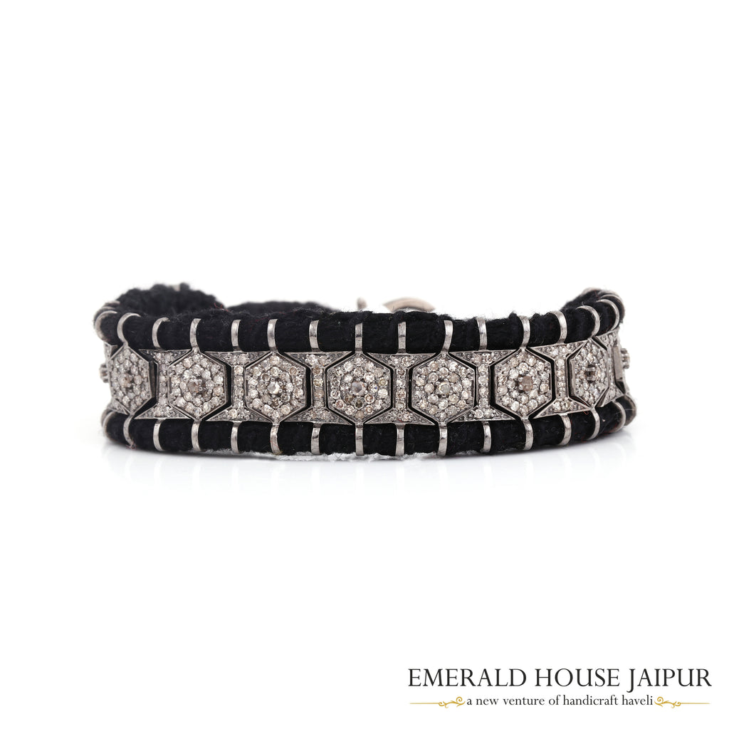Hexa Design Diamond Bracelet - Emerald House Jaipur