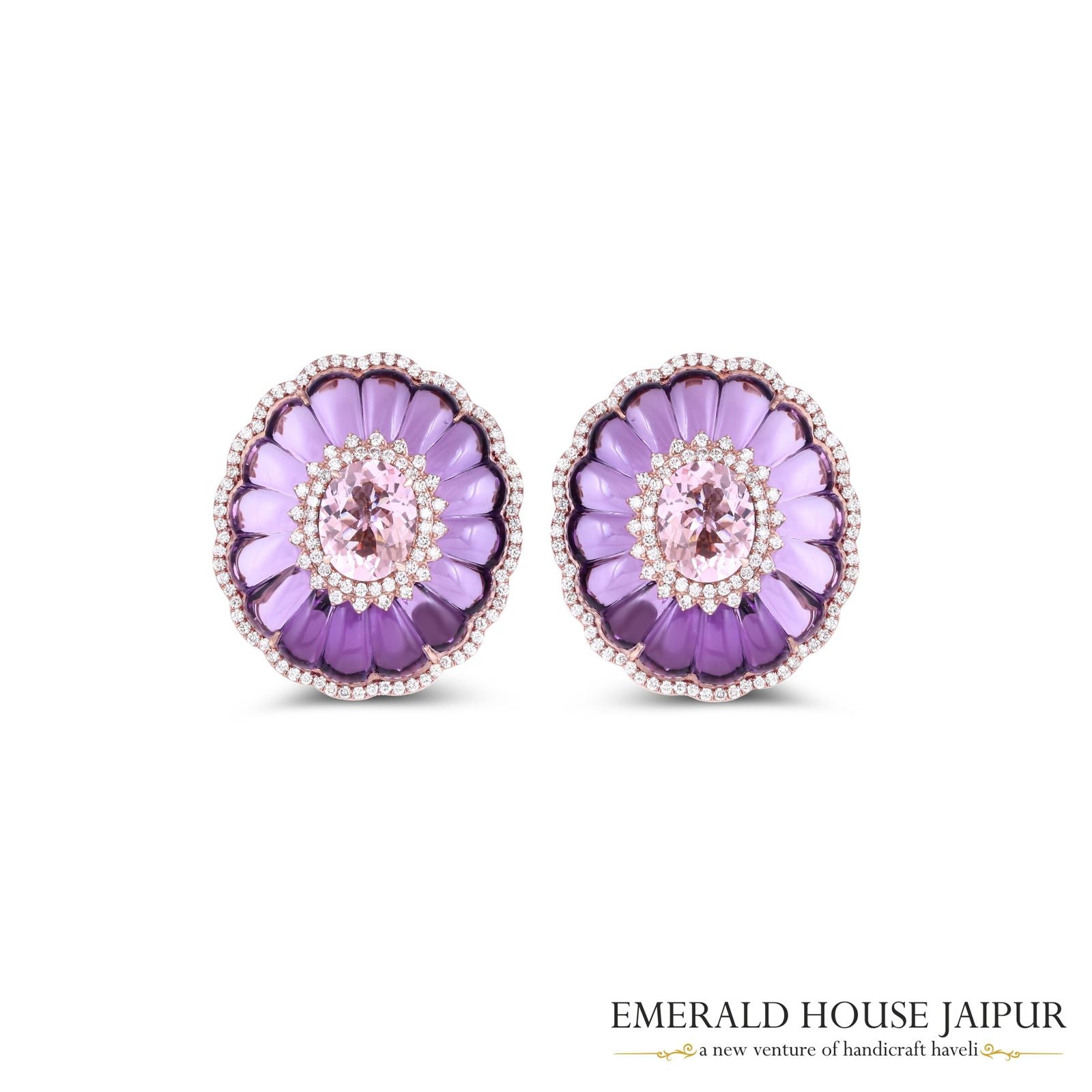 Lavender Bloom Amethyst Morganite Earrings