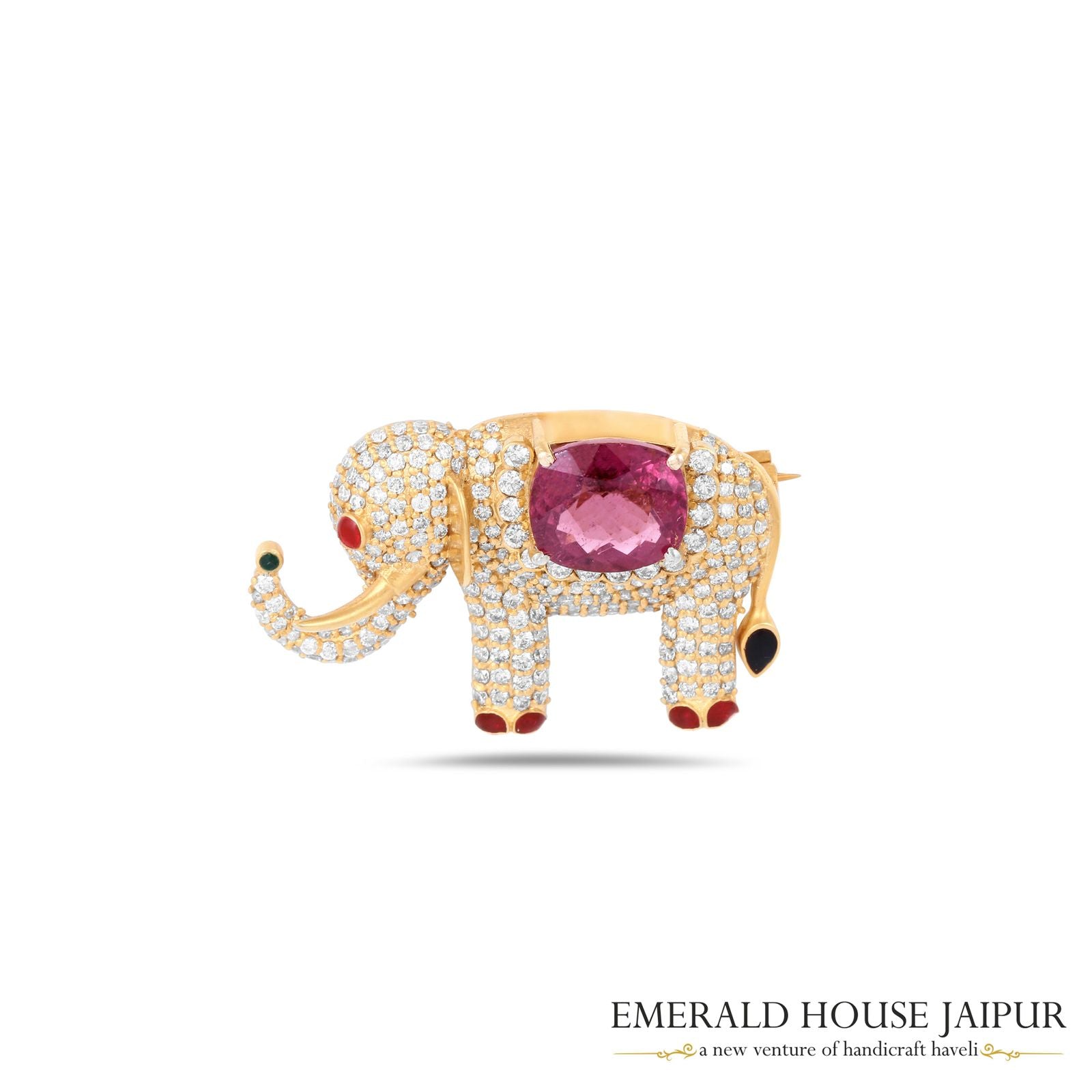 Regal Elephant Rubylite Brooch