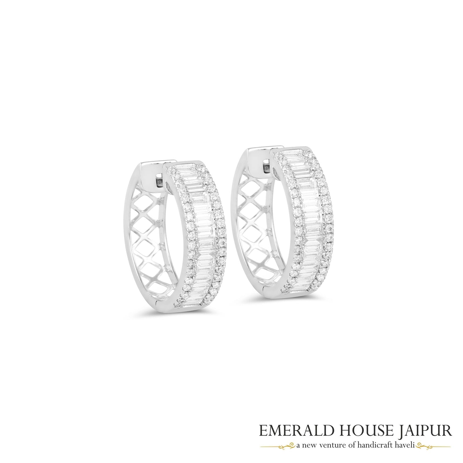 Diamond Mirage Textured Hoop Earrings