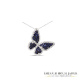 Blue Sapphire Butterfly Pendant