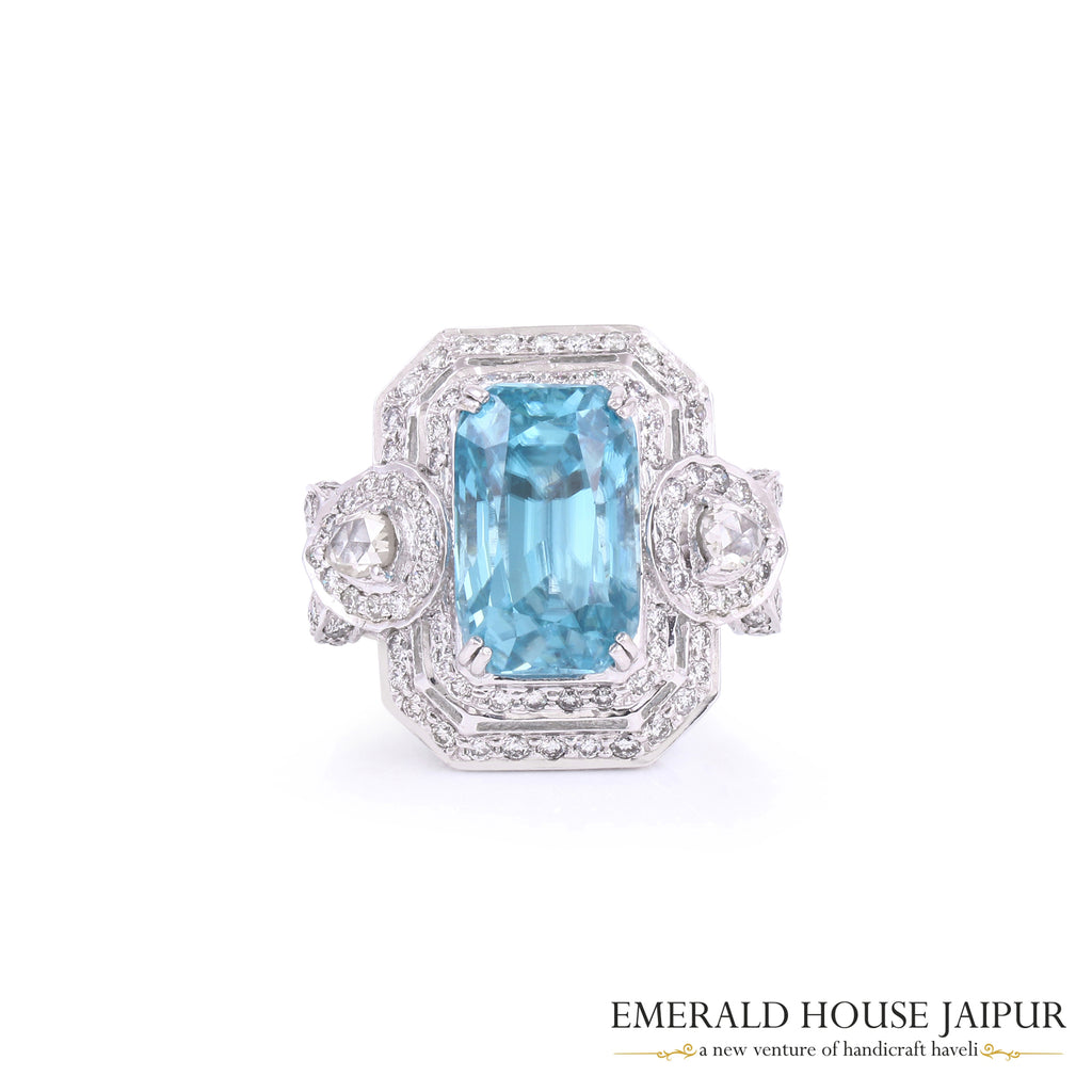 Burmese Blue Zirconia Ring 