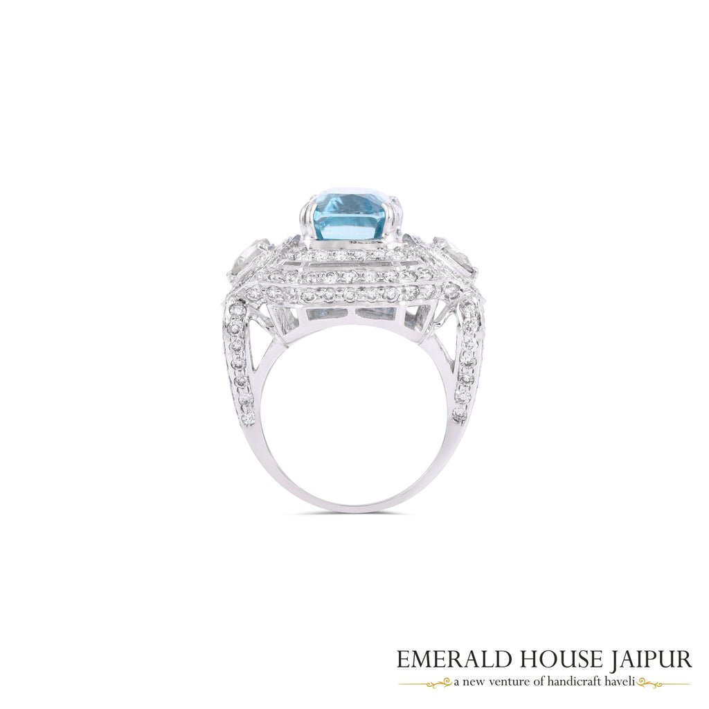 Burmese Blue Zirconia Ring 