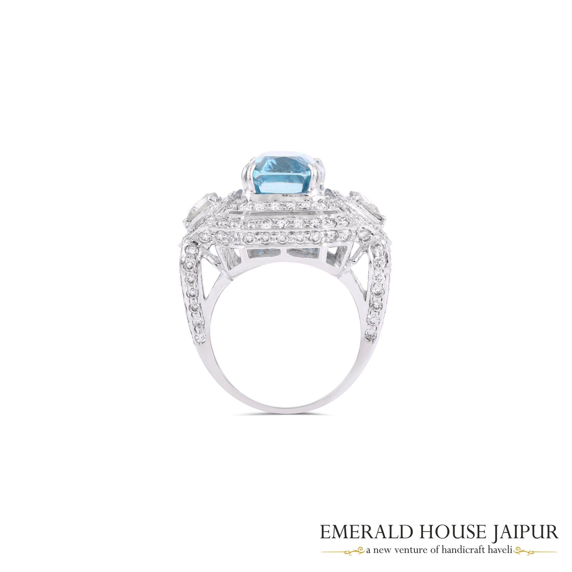Burmese Blue Zirconia Ring 