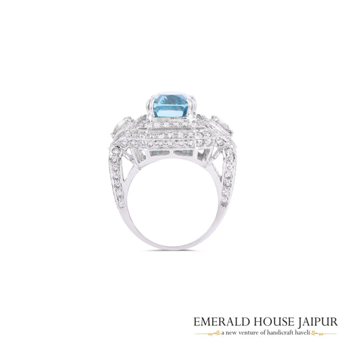 Burmese Blue Zirconia Ring 