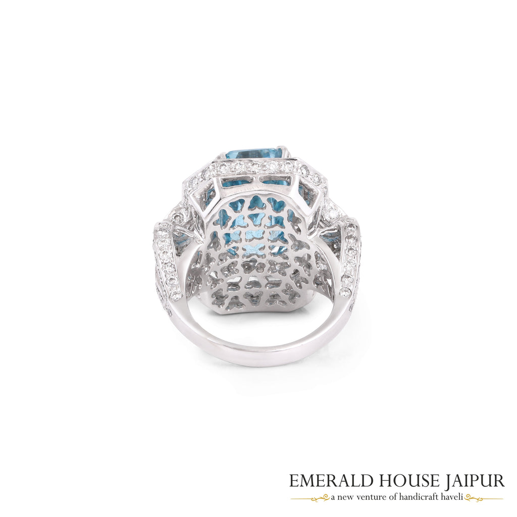 Burmese Blue Zirconia Ring 