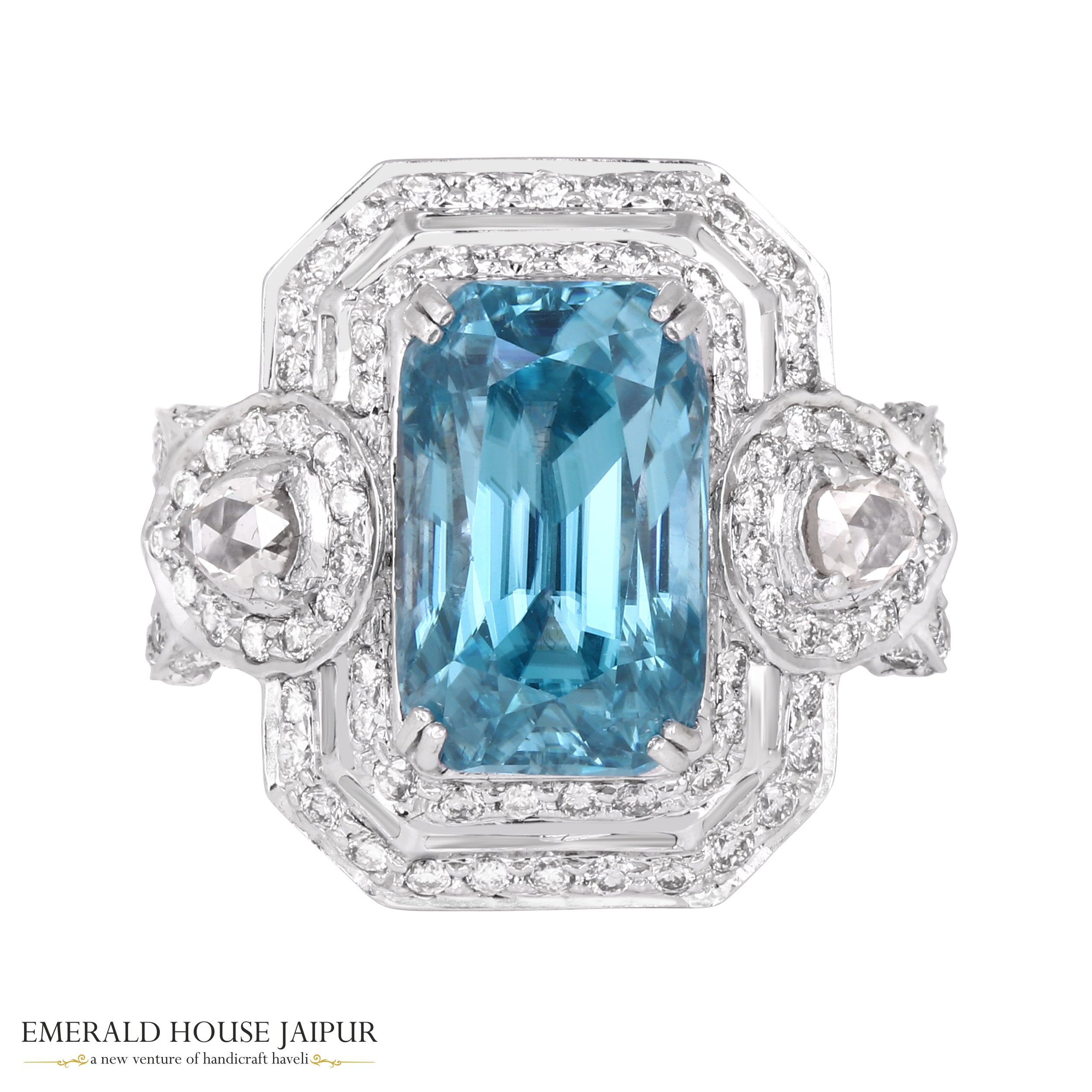 Burmese Blue Zirconia Ring 