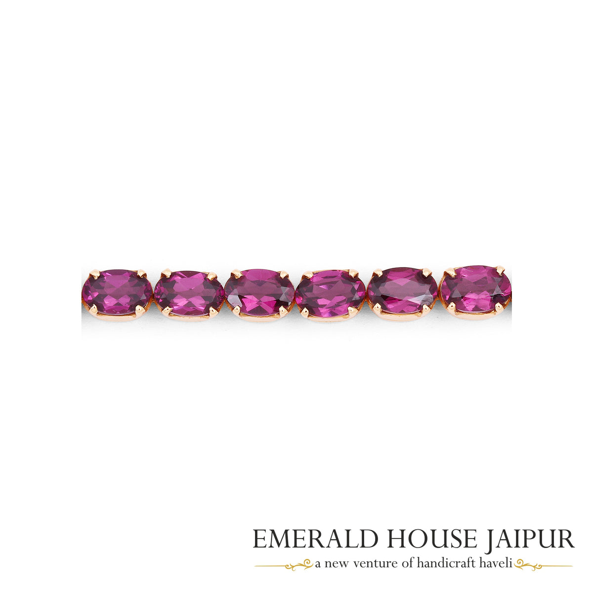 Pink Sapphire Oval Tennis Bracelet in 18K Rose Gold