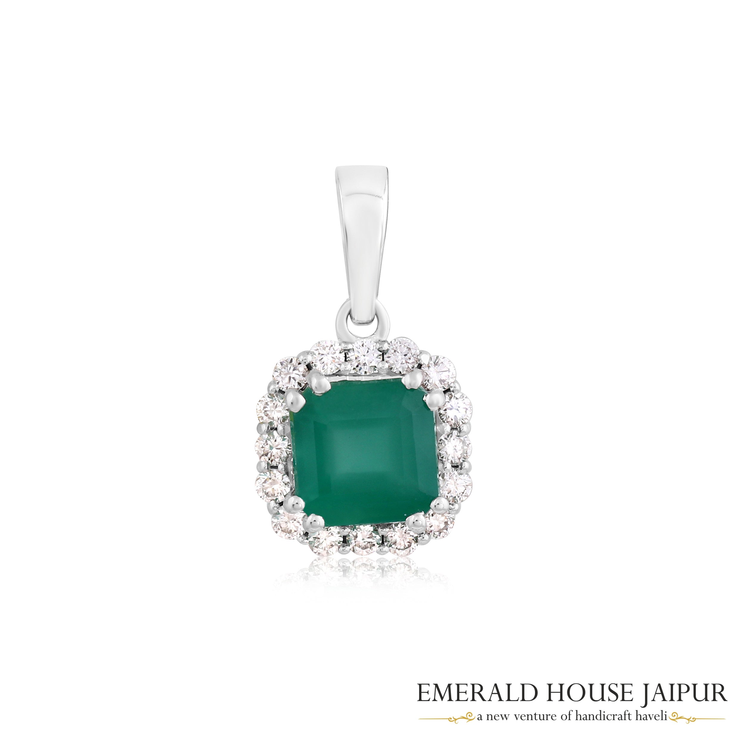 Emerald Halo Pendant 