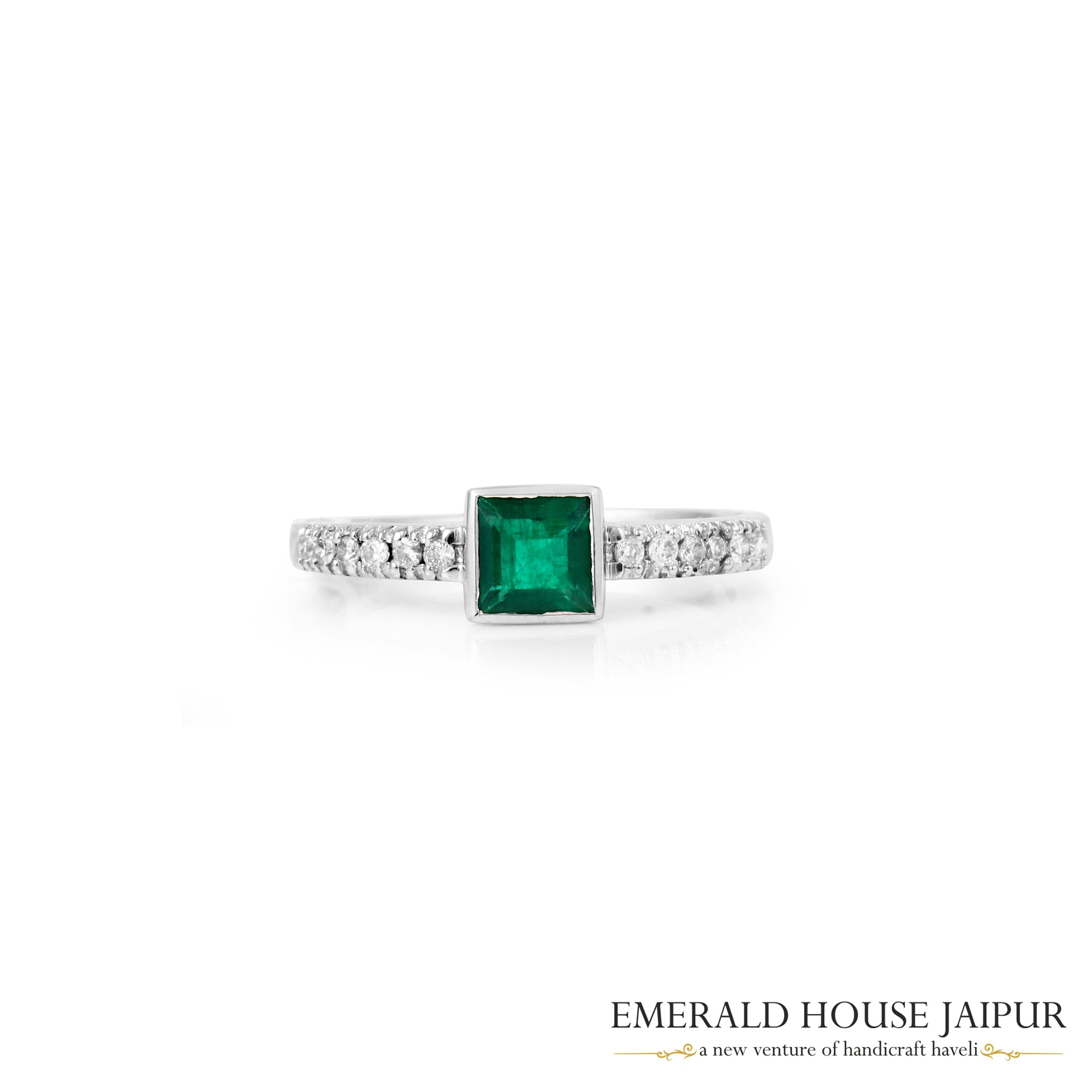 Radiant Emerald Solitaire Ring 