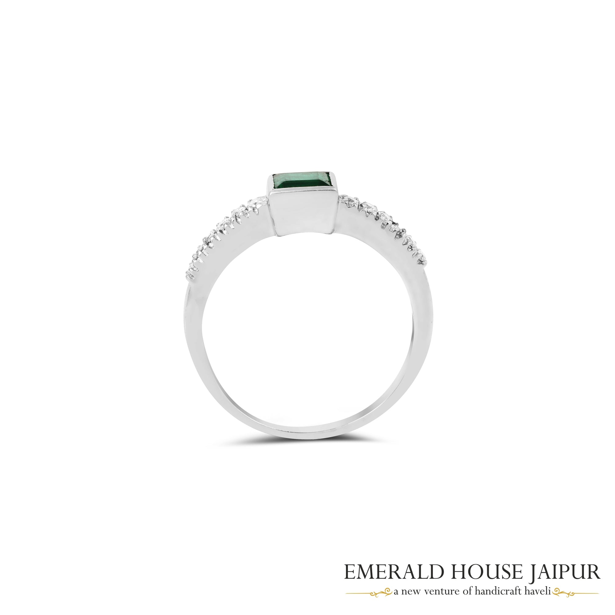 Radiant Emerald Solitaire Ring 