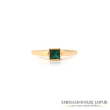 Zambian Princess Emerald Ring in 18k Yellow Gold