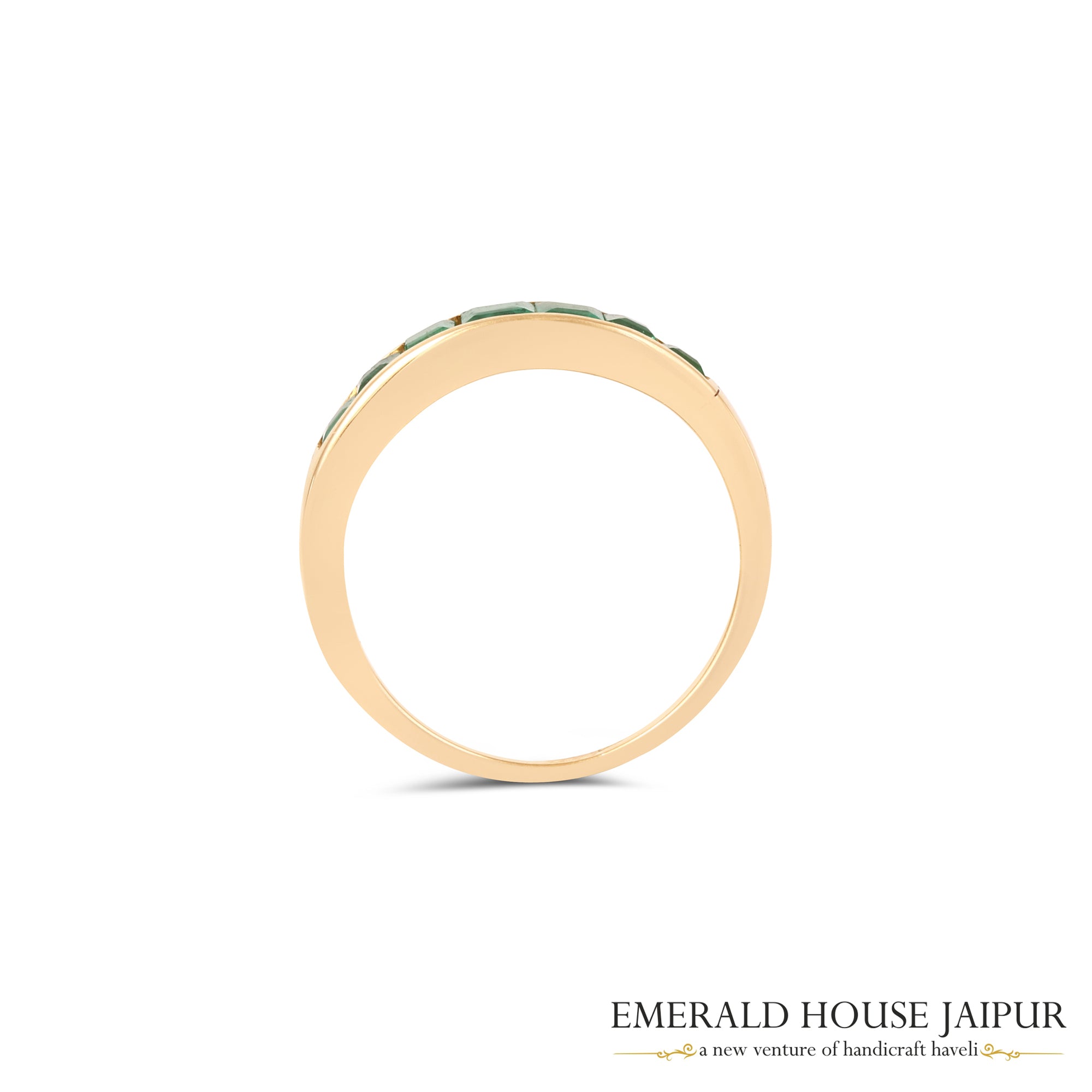 Zambian Princess Emeralds Ring in 18K Yellow Gold