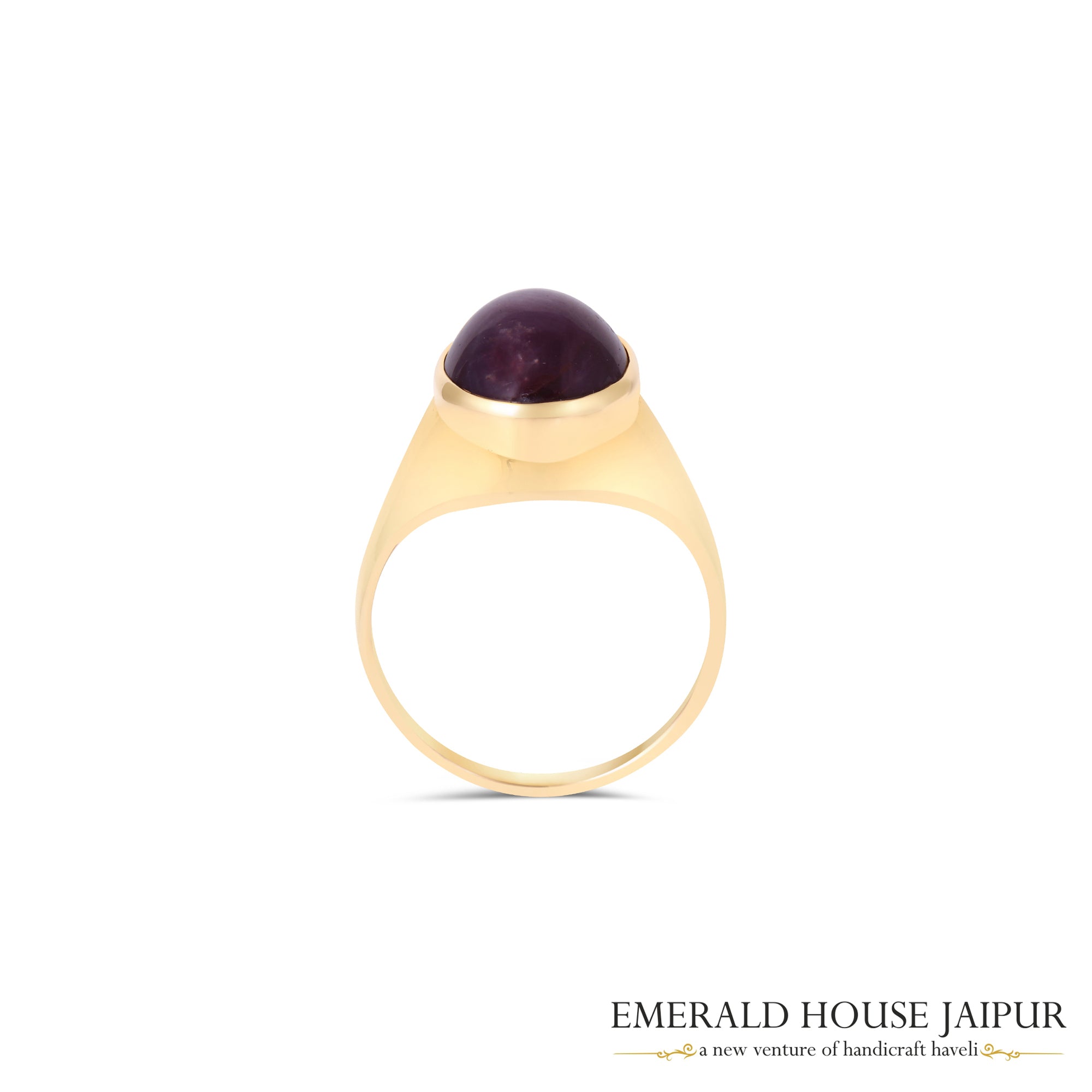 Ceylon Oval Star Ruby Ring in 18k Yellow Gold