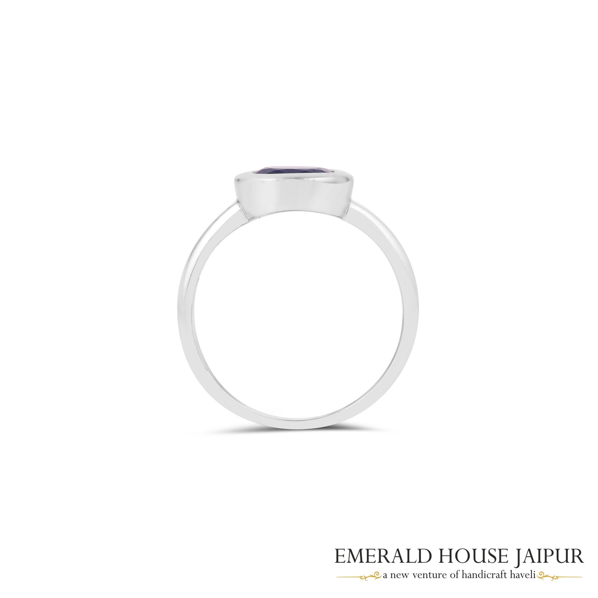 Ceylon Oval Blue Sapphire Ring In 18K White Gold