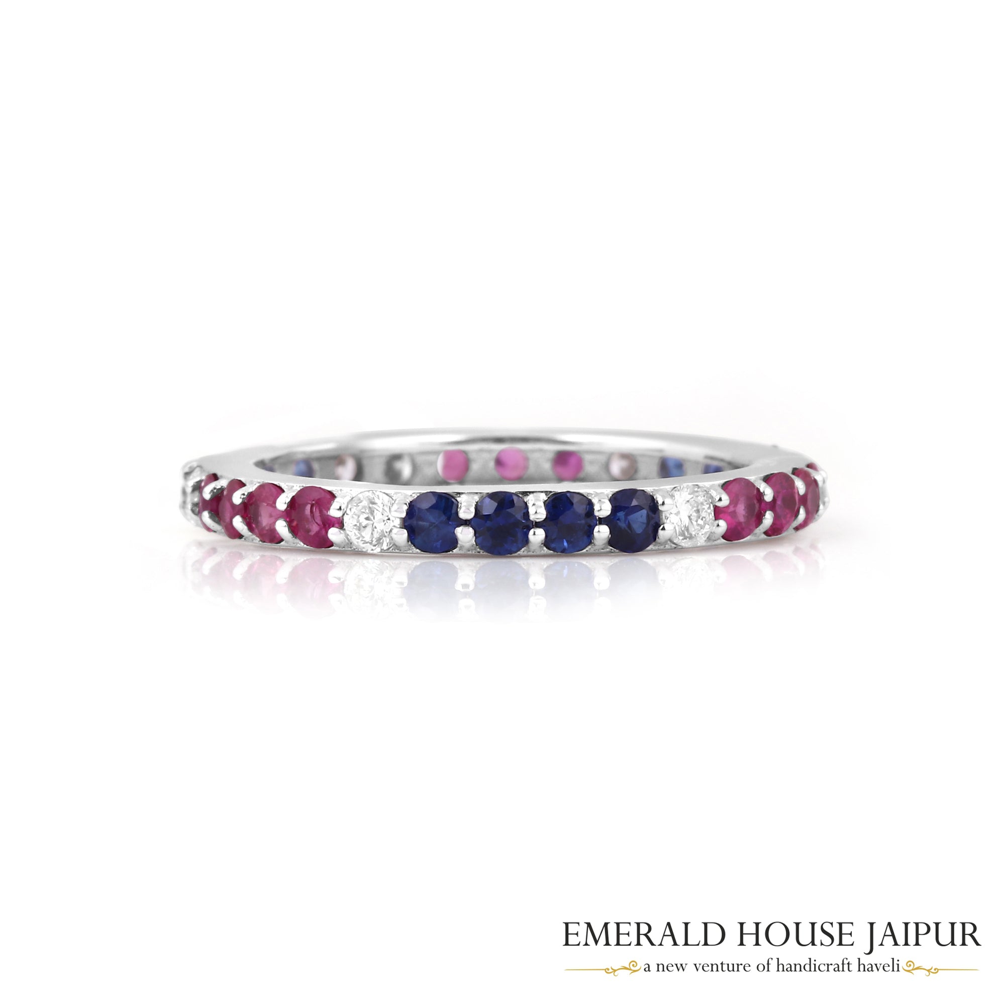 Ruby & Sapphire Eternity Band 