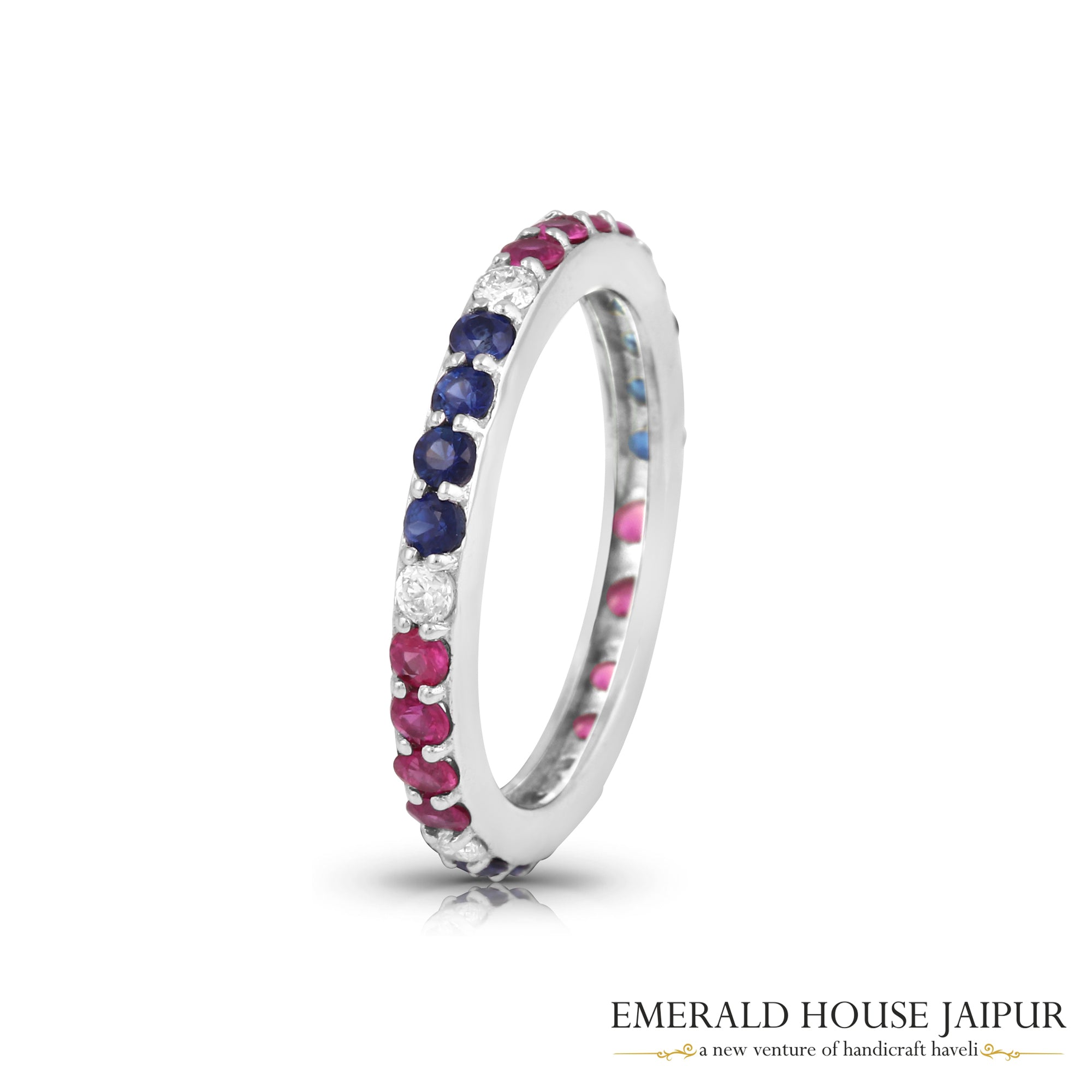 Ruby & Sapphire Eternity Band 