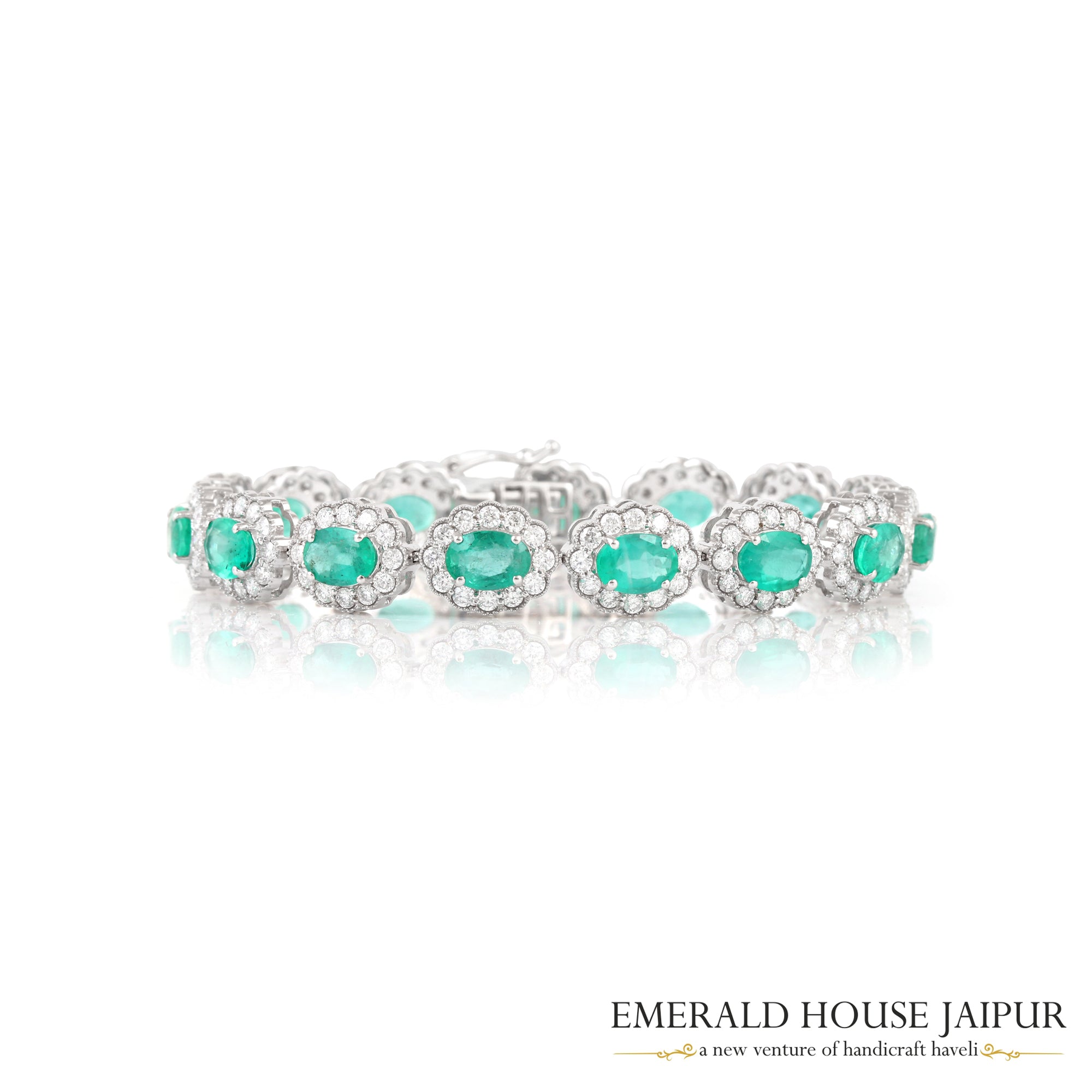 Classic Emerald Cluster Bracelet 