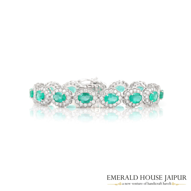 Classic Emerald Cluster Bracelet 
