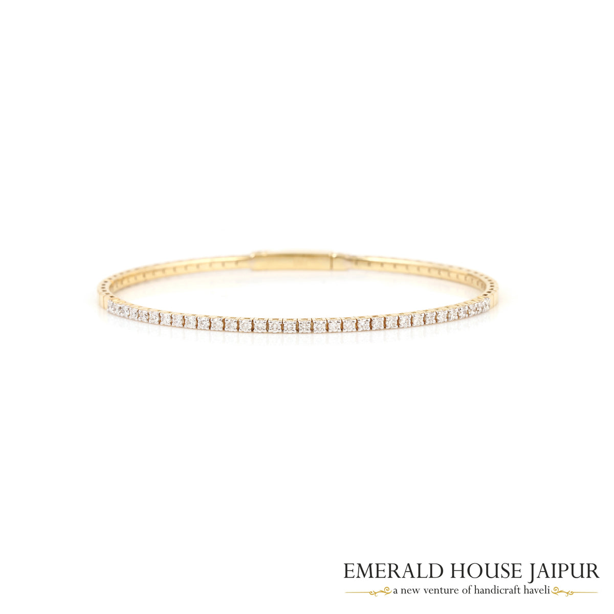 Diamond and Yellow Gold Everyday Bangle
