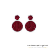 Illusion Ruby and Diamond Earrings