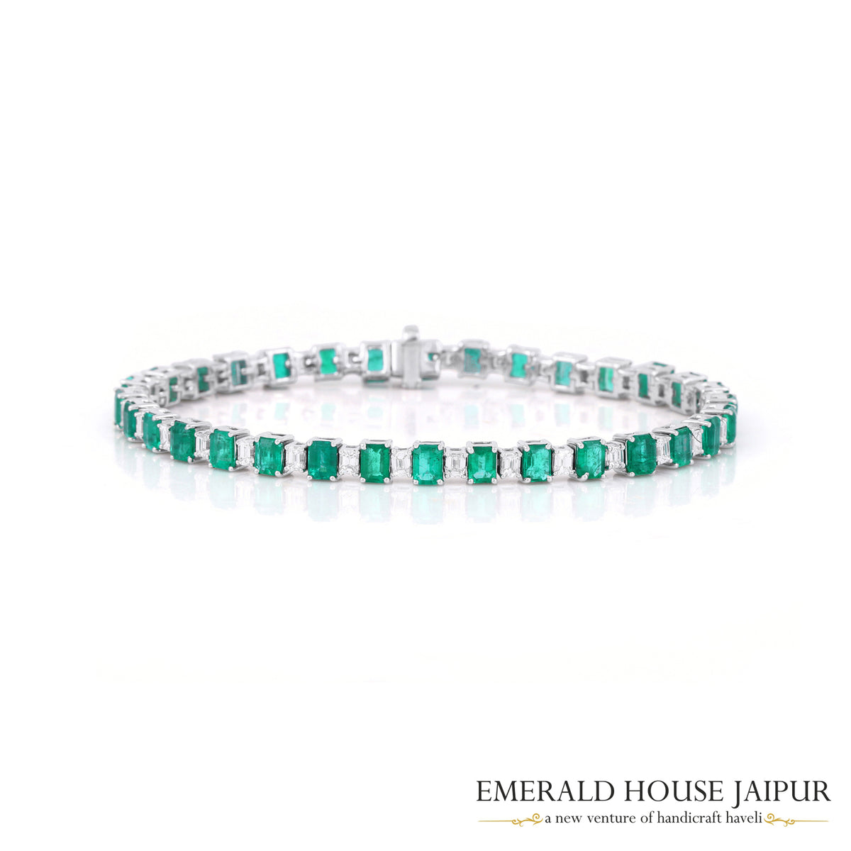 Zambian Emerald and Diamond Bracelet – Vivid Green Classic