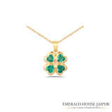 Heart-Shaped Emerald Pendant in 18K Matte Finish