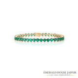 Heart-Shaped Emerald and 18K Gold Bracelet