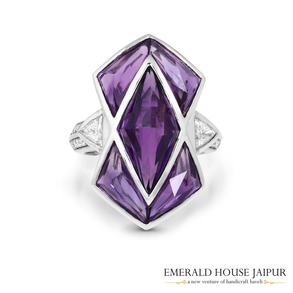 Fancy Amethyst "Batman" Ring 