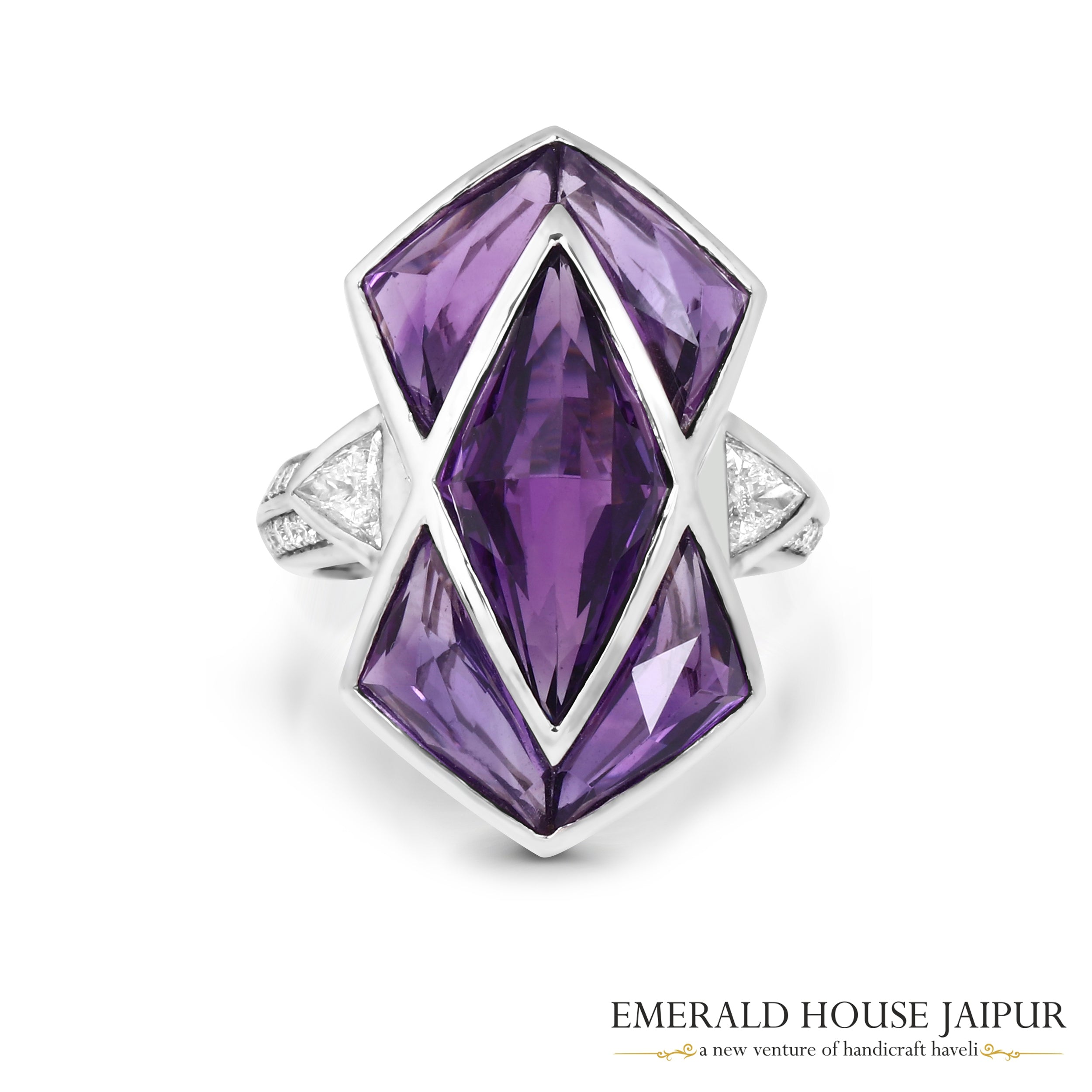Fancy Amethyst "Batman" Ring 