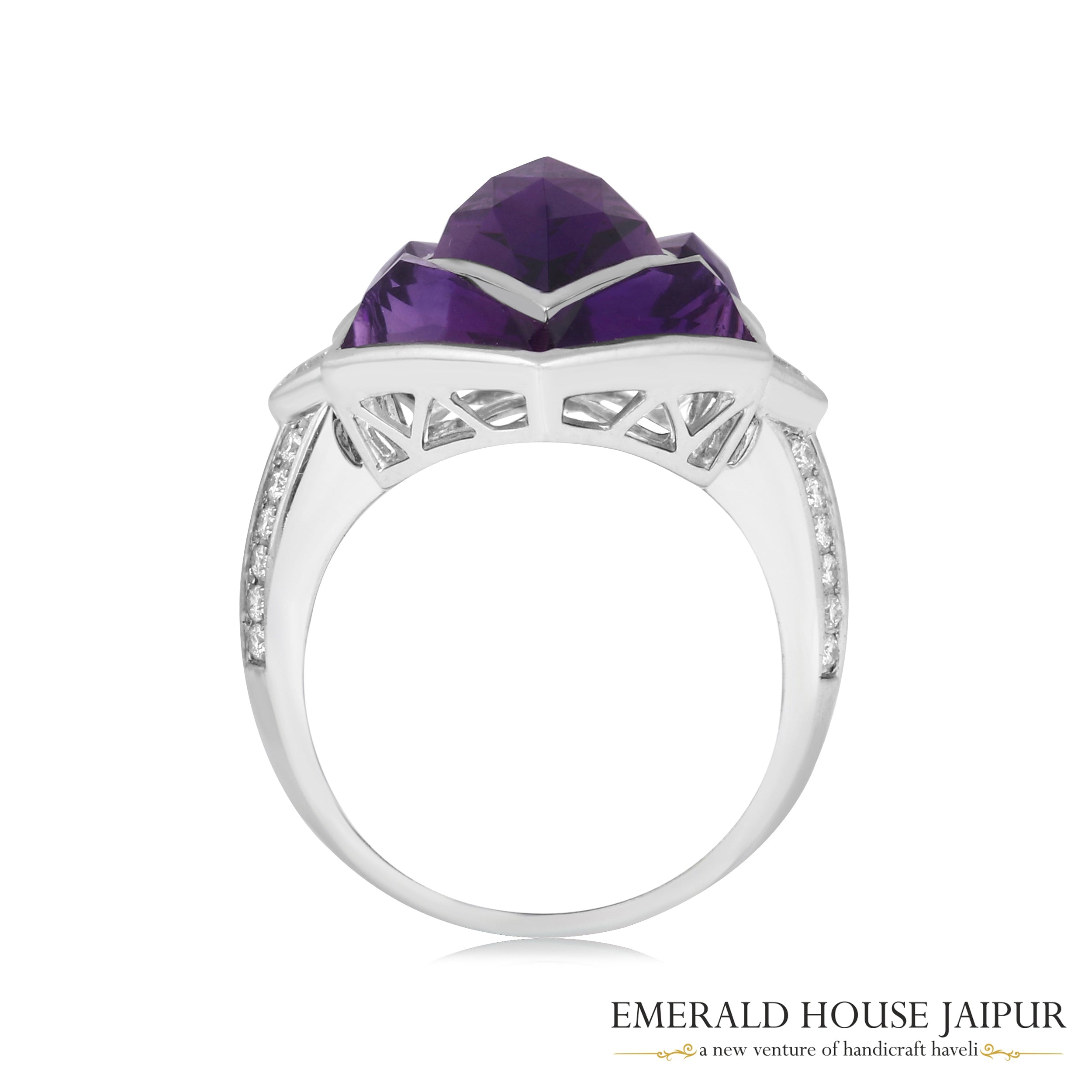 Fancy Amethyst "Batman" Ring 