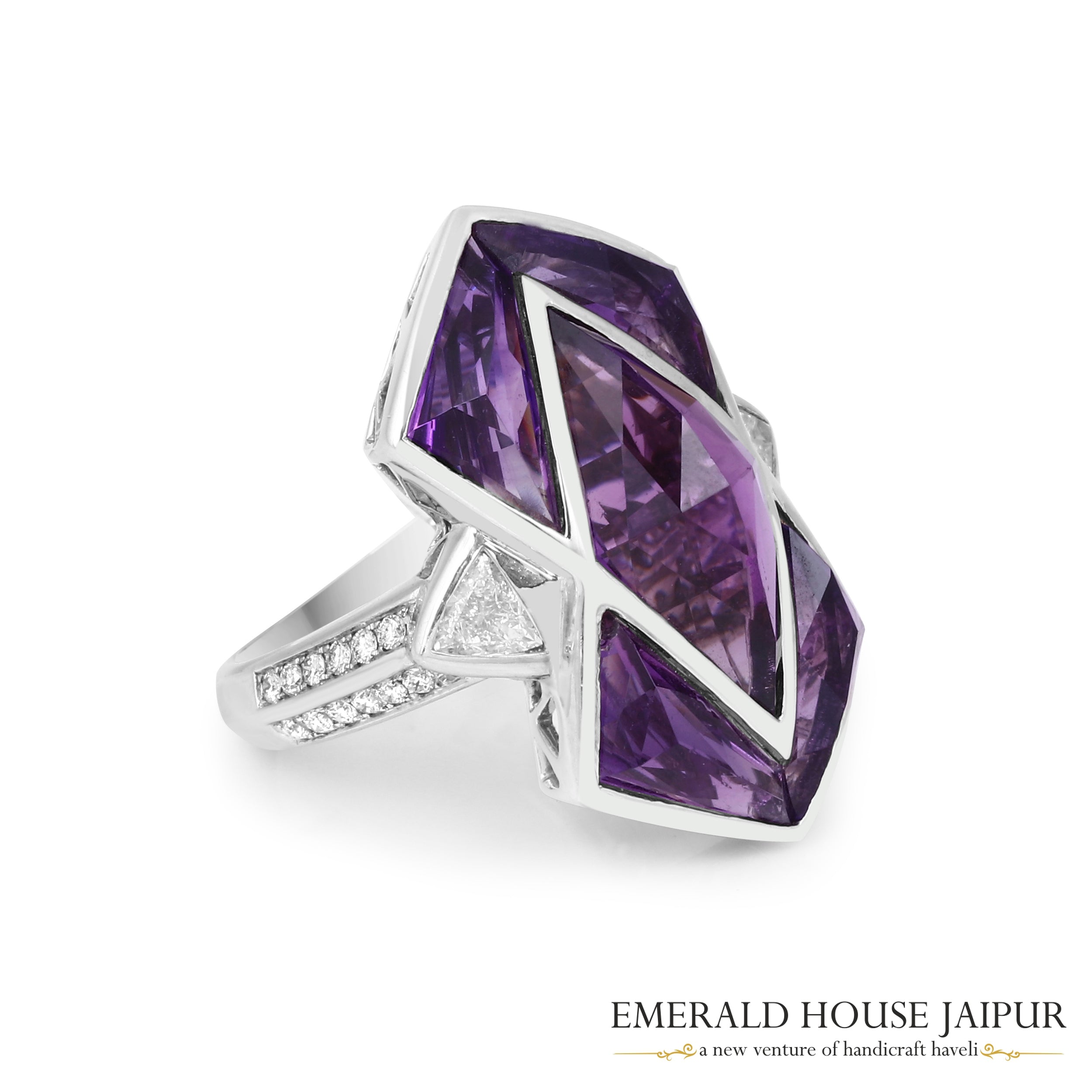 Fancy Amethyst "Batman" Ring 