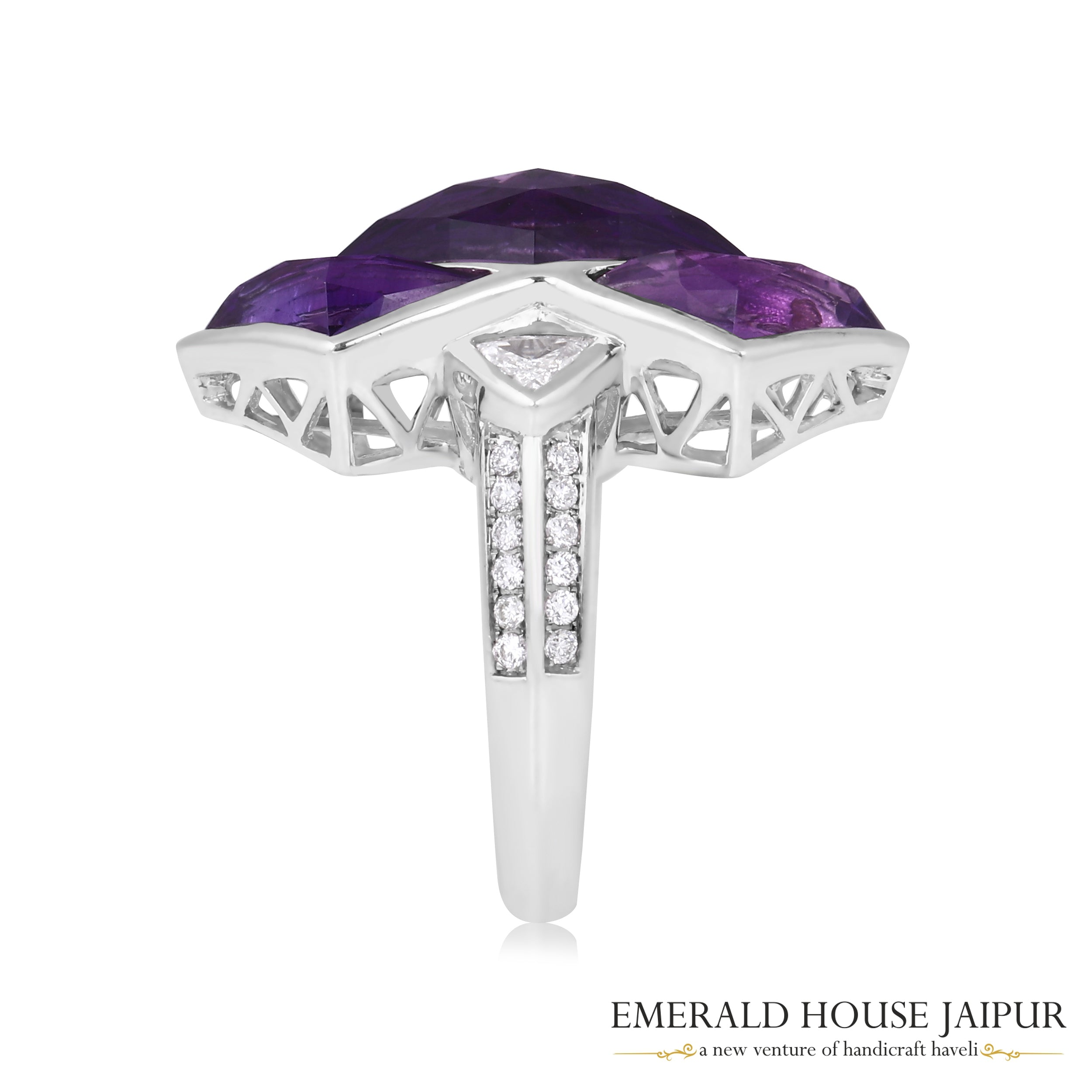 Fancy Amethyst "Batman" Ring 