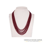 Mosambique 6 Ruby Beads Necklace Heated - Emerald House Jaipur