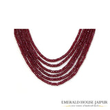 Mosambique 6 Ruby Beads Necklace Heated - Emerald House Jaipur