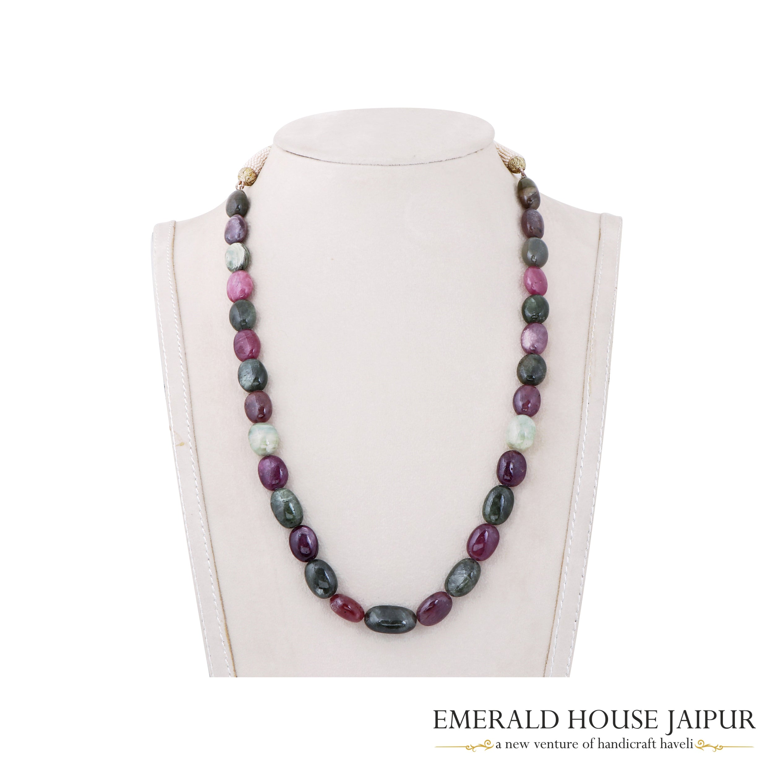 Multi Stones Tumble Beads Necklace - Emerald House Jaipur