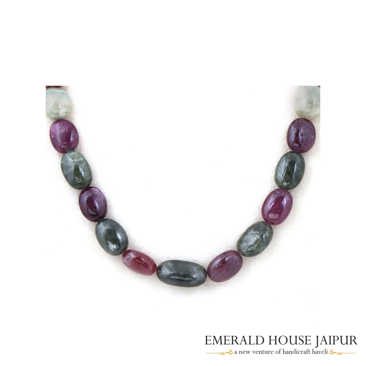 Multi Stones Tumble Beads Necklace - Emerald House Jaipur
